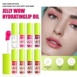 4 Colors Fat Oil Lip Gloss, Lip Oil Lip Glaze Hydrating Lip Glow Oil Big Brush Head Moisturizing Lip Gloss, Shiny Transparent Tinted Plumping Lip Oil Long Lasting Nourishing Non-sticky (05#)