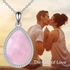 HOPEEZZ Rose Quartz Necklace for Women Sterling Silver Rose Quartz