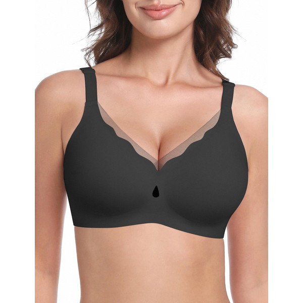 LUCKMEEY Bras for Women No Underwire Wireless Mesh Seamless T-Shirt