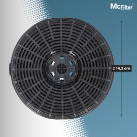 McFIlter 2 x activated carbon filter, diameter 142 mm, suitable for cooker hood as an alternative for carbon filter Type58 Whirlpool 484000008782 Model 58 / Type 58 AKB0001, Elica CFC380, Bosch