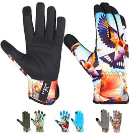 HMH Gardening Gloves for Women - Ladies Garden Gloves with Touchscreen Finger, Work Gloves for Yard, Garden, Cleaning, Camping, Landscaping, Safety