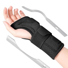 MILAIUN Wrist Support with Metal Splint Stabiliser Adjustable Day Night Wrist Support for Men Women Wrist Bandages for Tendinitis Arthritis (S/M, Right Hand)