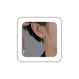 Inateannal Vintage Tulip Earrings Long Flower Chain Earrings Silver Tulip Stud Earrings Tulip Flower Earrings Flower Drop Earrings Flower Drop Tassel Earrings Jewellery for Women and Girls, Zinc, No