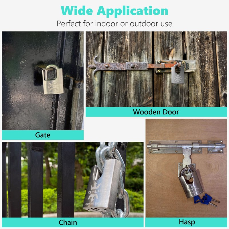KAWAHA 21/60-4PS High Security Stainless Steel Shrouded Padlock with Stainless