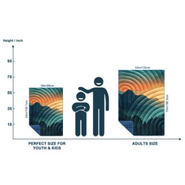 Hotkoko Mini Camping Blanket,Lightweight Down Alternative Puffy Printed Camping Blanket Packable Outdoor Blanket for Camping,Traveling, Stadium, Hiking, Picnics