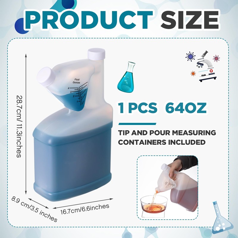 Yiyiring 1 Pcs 64 oz Measure Container Tip and Pour