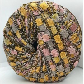 Berlini Ladder Ribbon Maxi Yarn #114 Tri-Color Gold 50gr 98yds Wide Trellis Yarn