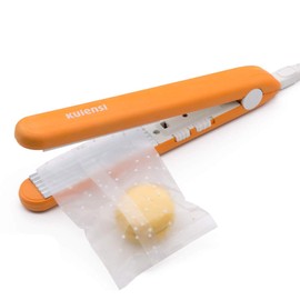 Food Bag Heat Sealer Handheld, Portable Mini Sealing Machine for Bag Food Storage, Double Smart Switches on the Side with 47 inch Separate Type Power Cable (Orange)