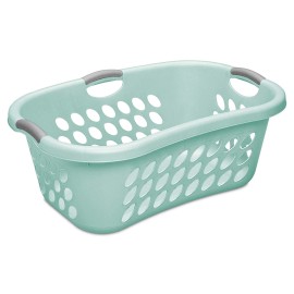 Sterilite Ultra HipHold 1.25 Bushel Plastic Stackable Clothes Laundry Basket Bin