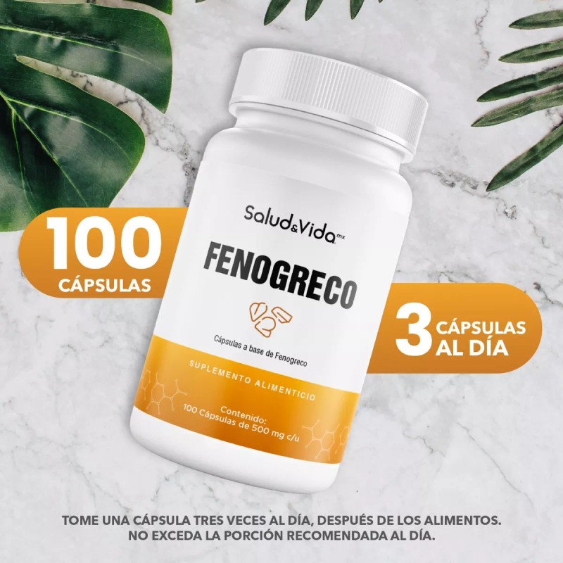 Salud&Vida MX Fenogreco 1500mg Por Porción (3 Cápsulas al día)