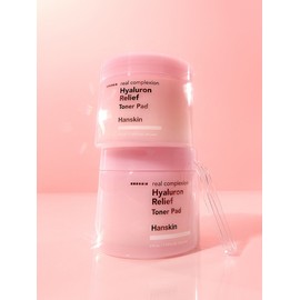 Hanskin Real Complexion Hyaluronic Relief Toner Pads 60 sheets / 한스킨 리얼컴플렉션 히알루론 릴리프 토너패드 60매