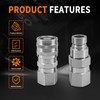 GLOCRORET 1/2’’ NPT Flat Face Hydraulic Quick Couplers Set Compatible