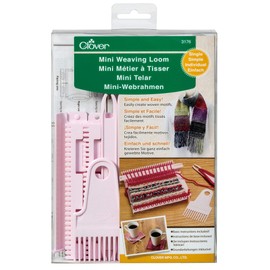 clover Mini Weaving Loom (Single), Pink, 23 x 16.5 x 3.5 cm