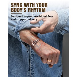 Jecanori Copper Magnetic Bracelet & Ring for Men,Pure Copper Cross Bracelets for Men,Ideal Gift