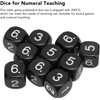 20Pcs Black 6 Sided Number Dice, Round Corner Polyhedral, Polyhedral