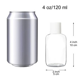 Youngever 12 Pack 4 Ounce Empty Squeeze Containers with Disc Cap, Plastic Bottles with Disc Top Flip Cap, Refillable Cosmetic Bottles, Squeeze Containers (White Cap)