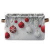senya Christmas Storage Basket, Christmas Snowflakes Balls Pattern Foldable Fabric