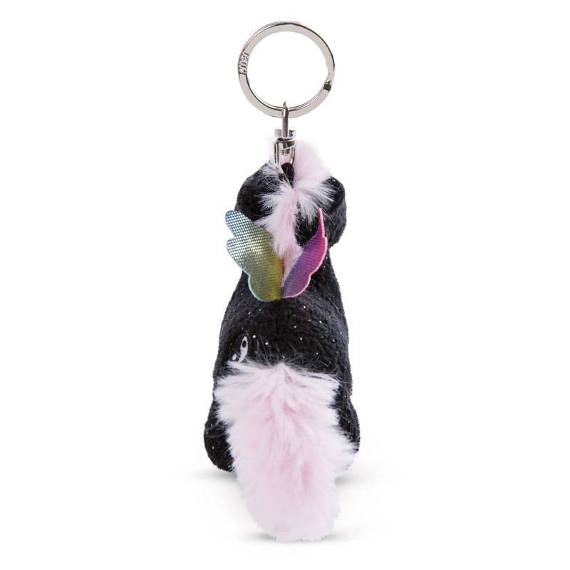 NICI Keyring Unicorn Rainbow Yin 10 cm, Black/Multi-Coloured