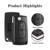 BouGPeng 2 Button Key Shell Compatible with Peugeot 207 307