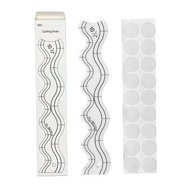 Yosine 1/4'' Thick No Slip Quilting Ruler, Clear Acrylic, Wave Edge, Compatible with Mid-Arm Longarm & High Shank Domestic Machine