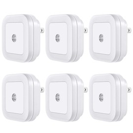 6Pcs Square Night Light LED Soft White Color Light Control Night Lamp for Bedroom Corridor  ‑