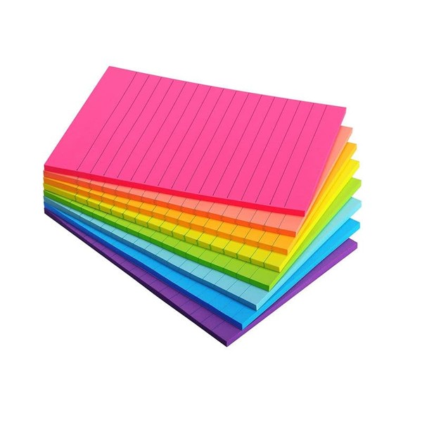 4x6 Lined Sticky Notes Bright Ruled Post Stickies Colorful Super