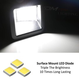 iJDMTOY OEM-Fit 3W Full LED License Plate Light Kit Compatible with Ford 2017-2022 F250 F350 Super Duty, Powered by 18-SMD Xenon White LED