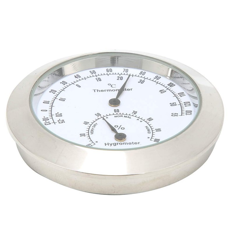 Round Hygrometer, Portable Exquisite Hygrometer, for Guitar Violin(Silver, 12)