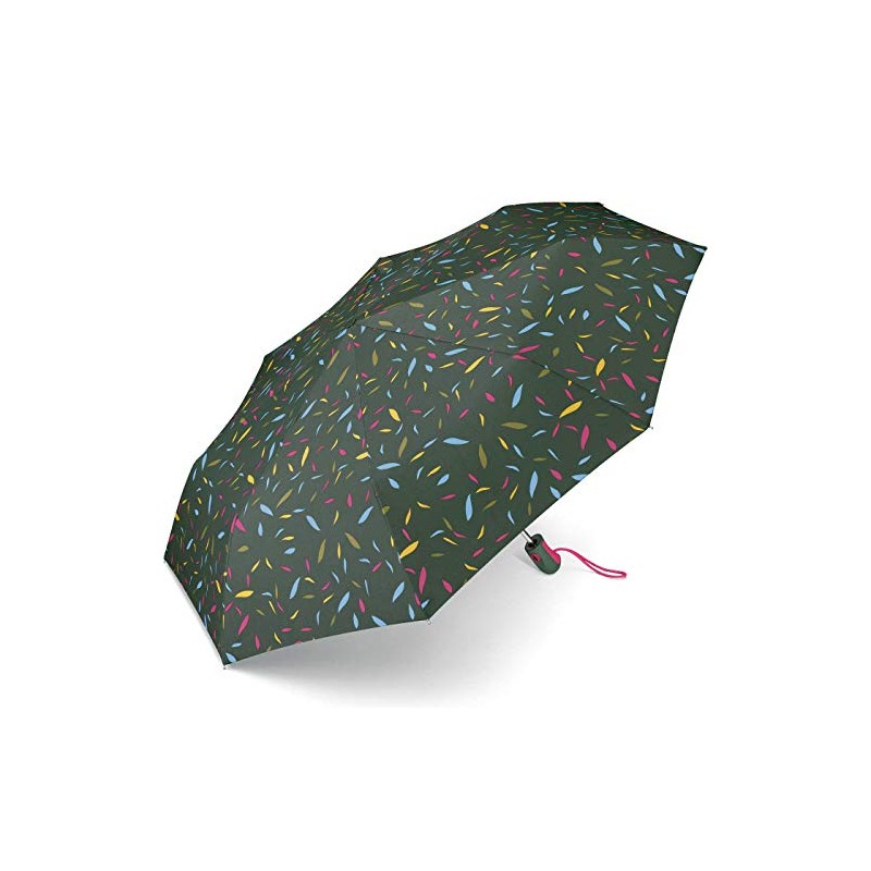 Esprit Easymatic Light Little Leaves Pocket Umbrella, Green