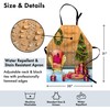 Ambesonne Christmas Apron, Happy Noel Themed Cartoon of Room with
