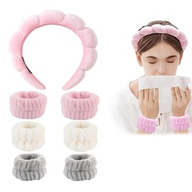 Diademas para Skincare Mujer, Juego De 7 Diademas De Spa, Diadema De Maquillaje Y Pulsera, Diademas Faciales De, Diadema De Esponja Para Lavar La...  