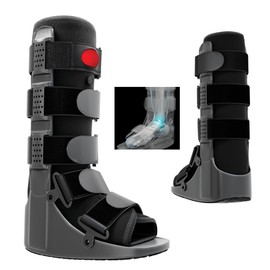 Braceapedia Rapid Recover Tall Walking Boot, Fracture Boot, Medical Grade Foot Brace for Fractures, Ankle Injury Boot, Adjustable Extra Large Compression Air Pump for Sprain & Injury Recovery, Post Op Shoe, Foot Boot Brace for Injured Foot, Large
