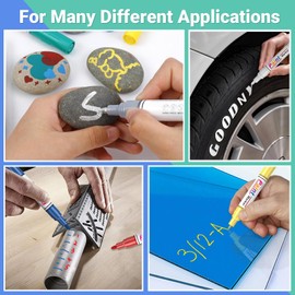 ANYUKE Oil Based Paint Markers, 8 Colors Dual Tip Paint Pens Paint Markers(0.7mm & 3mm), Waterproof Paint Pen for Rock Painting, Metal Wood Glass Stone Canvas Mugs Fabric Plastic