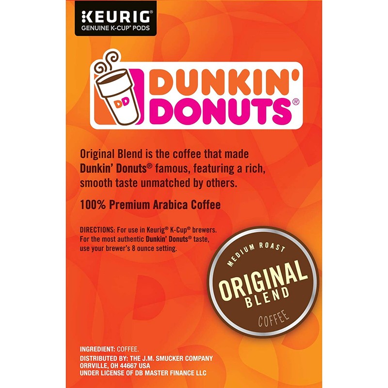 Dunkin' Donuts Original Blend Medium Roast Coffee, 64 K Cups