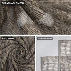 LOOGU Tactical Camo Scarf Military Sniper Veil Double-Sided Camouflage Netting for Hunting Photography Airsoft Desert Woodland Tear-Resistant Polyester Ghillie Accessory (ACU)