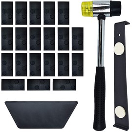 Laminate Wood Flooring Installation Kit Laminate Flooring Tools with Tapping Block, Pull Bar, Mallet and 20 Spacers (A)