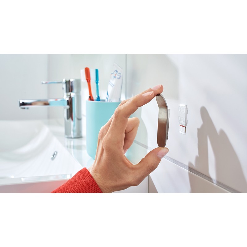 Tesa Powerstrips Hooks (Small Metal) Silver Matt