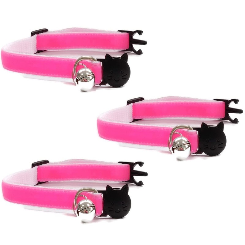 Velvet Cat Collars with Bell. Safe Breakaway Quick Release Buckle.