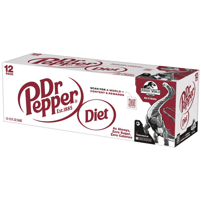 Diet Dr Pepper Soda, 12 fl oz cans, 12 pack