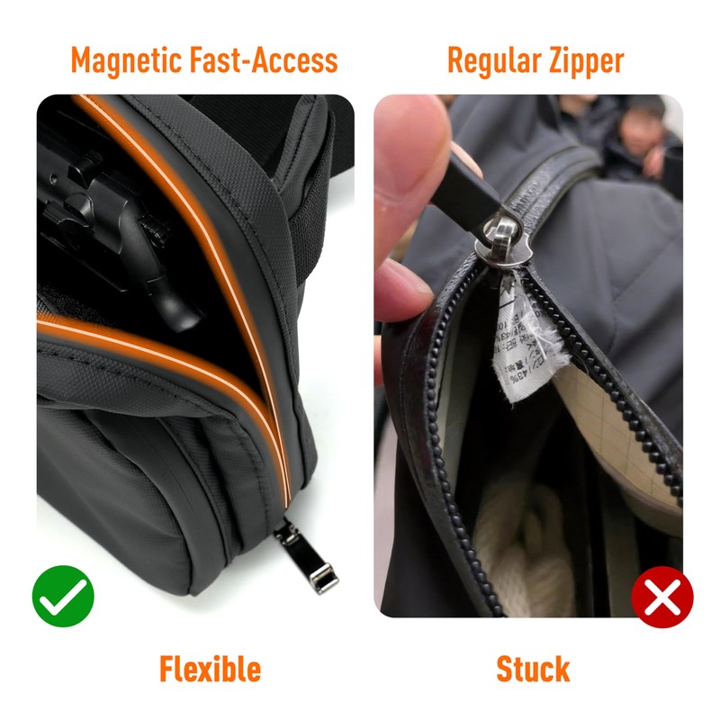 SnapVibe® Magnetic Fast-Access Concealed Carry Bag, 10″x6.5″x3″