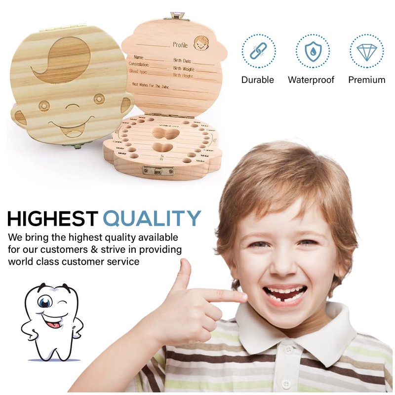 Glamza Baby Girl Tooth Keepsake Wooden Box1 Units