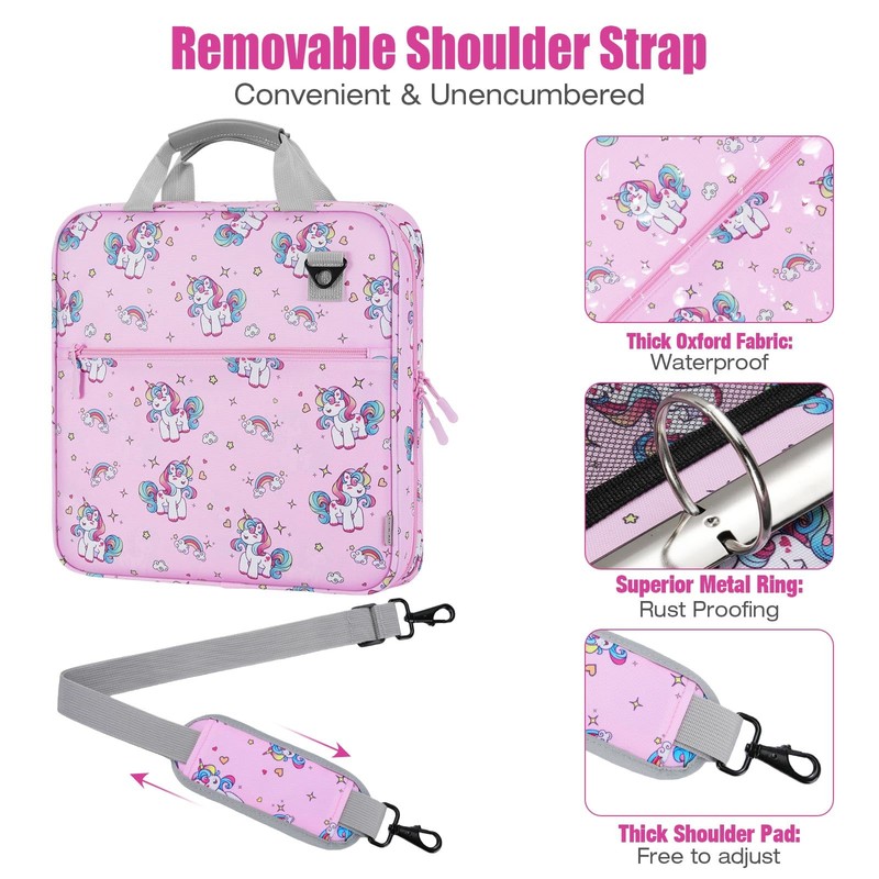 MoKo Zipper Binder, 2 Inch 3 Ring Binder with 500
