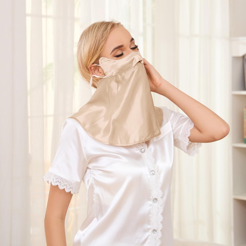 THXSILK Silk Face Cover, Neck Cover, 100% Silk, Highest Grade