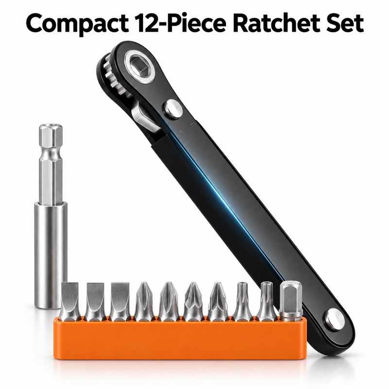 23-in-1 Right Angle Ratcheting Screwdriver Set – 90-Degree Offset Low-Profile