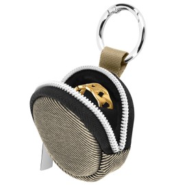 Portable Ring Organizer Case with Keychain, Traveling Ring Holder Storage Bag, Anti-Lost Keychain Container for Rings, Jewelry (1, Golden)