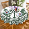 AOYEGO Green Thistle Flower Round Tablecloth 60 Inch Round Lace