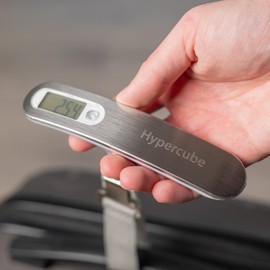 Hypercube Luggage Scale Portable Digital Weight Scale for Travel Suitcase Weigher with Tare Function 110 Lb/ 50Kg Capacity Grey