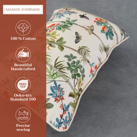 Maison d' Hermine Decorative Pillow Covers 12x20 Inch Rectangle 100% Cotton Throw Pillow Covers with Invisible Zipper for Living Room Couch, Chair, Sofas, Bedroom, Home (Canne - Light Beige)