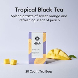 Osulloc Tropical Black Tea (Tropical Mango & Peach Flavor), Premium Blended Tea from Jeju, Tea Bag Series 20 count, 1.06 oz, 30g