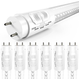 Sunco 6 Pack T8 LED Bulbs 4 Foot, LED Fluorescent Tube Replacement, 4ft LED Tube Light, Ballast Bypass, 18W, 2200 LM, Selectable CCT 3000K/3500K/4000K/5000K/6000K, Single Ended Power, Clear Lens UL
